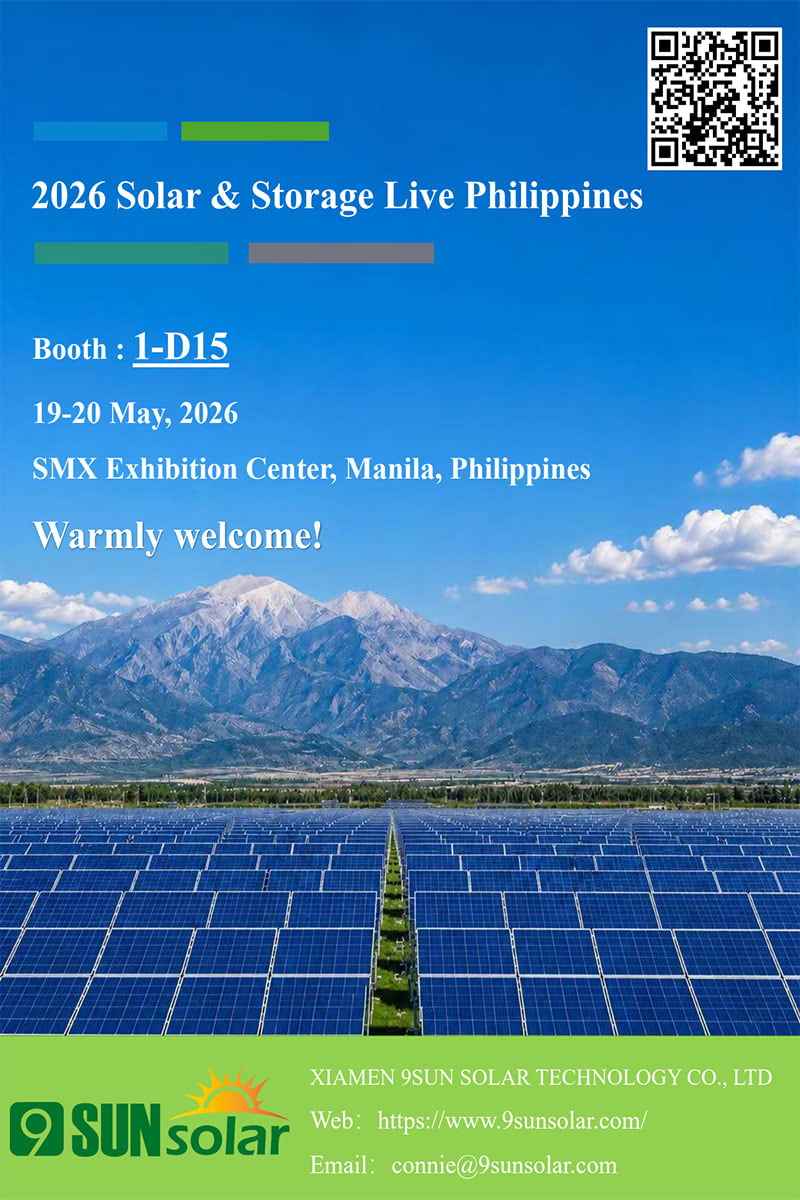 Solar & Storage Live Philippines 2026에서 XIAMEN 9Sunsolar 부스(1-D15)를 방문하세요.